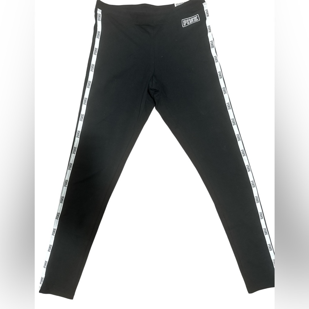 Victoria's Secret PINK Black Logo Side Stripe Leggings (Size S)